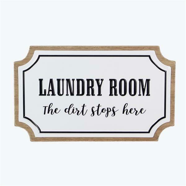 Youngs Wood with Embossed Enamel Laundry Wall Sign 21509